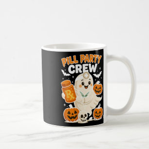 Pill Party Crew Pharmacy Tech Ghost Nurse Pumpkin Coffee Mug