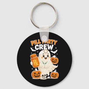 Pill Party Crew Pharmacy Tech Ghost Nurse Pumpkin Key Ring