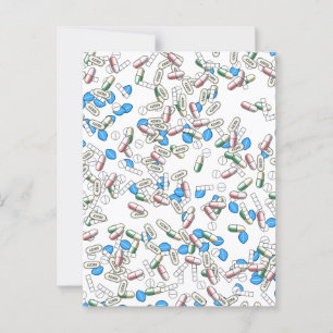 Pill Sprinkles Pattern Postcard