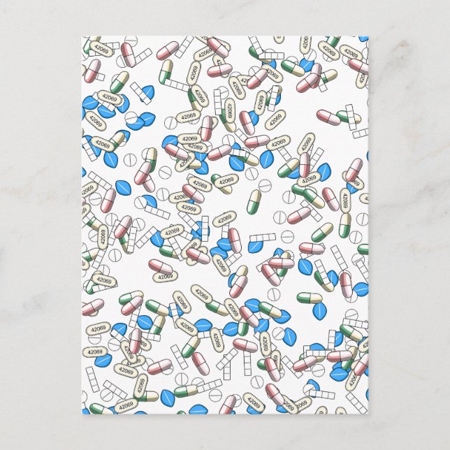 Pill Sprinkles Pattern Postcard (Front)