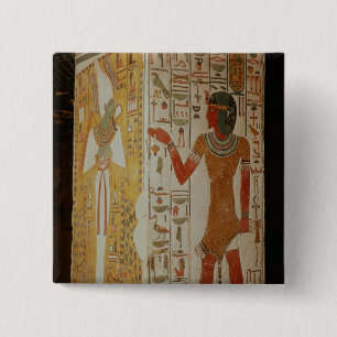 Pillar depicting Osiris and a priest wearing 15 Cm Square Badge