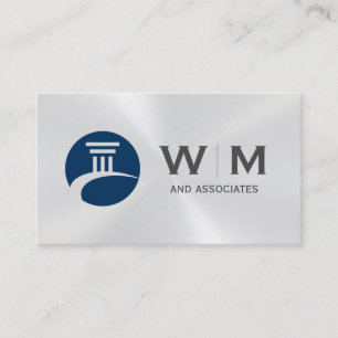 Pillar Logo Monogram Metal Shine Business Card