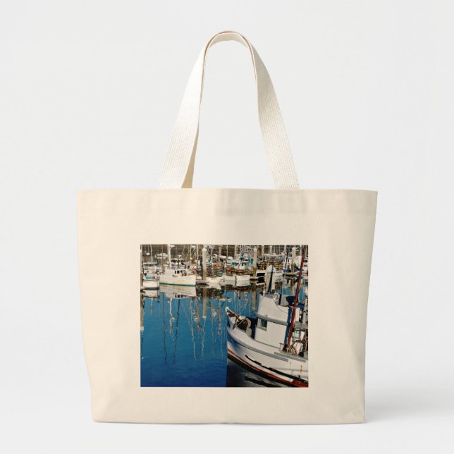 Pillar Point Harbour Large Tote Bag (Front)