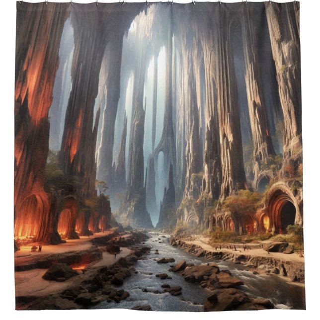 Pillars and People Shower Curtain (Front)