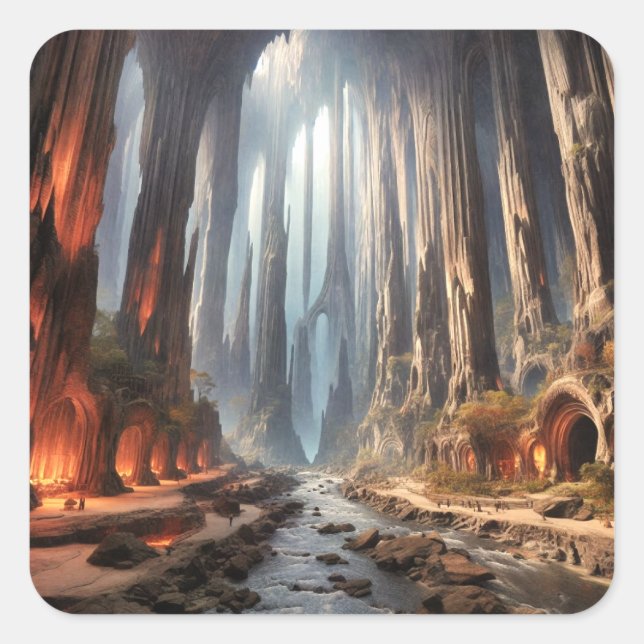 Pillars and People Square Sticker (Front)