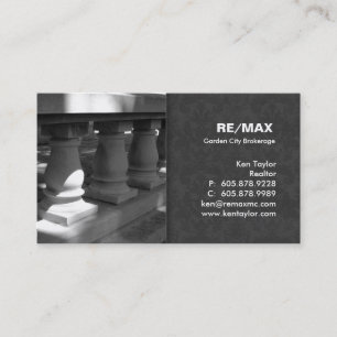 Pillars Architect Business Card Grey Damask
