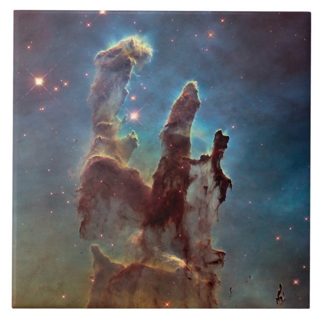 Pillars of Creation, Eagle Nebula Hubble Space Ceramic Tile (Front)