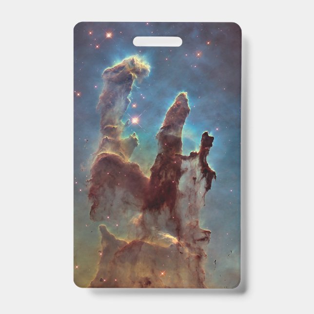 Pillars of Creation, Eagle Nebula Hubble Space ID Badge (Front)