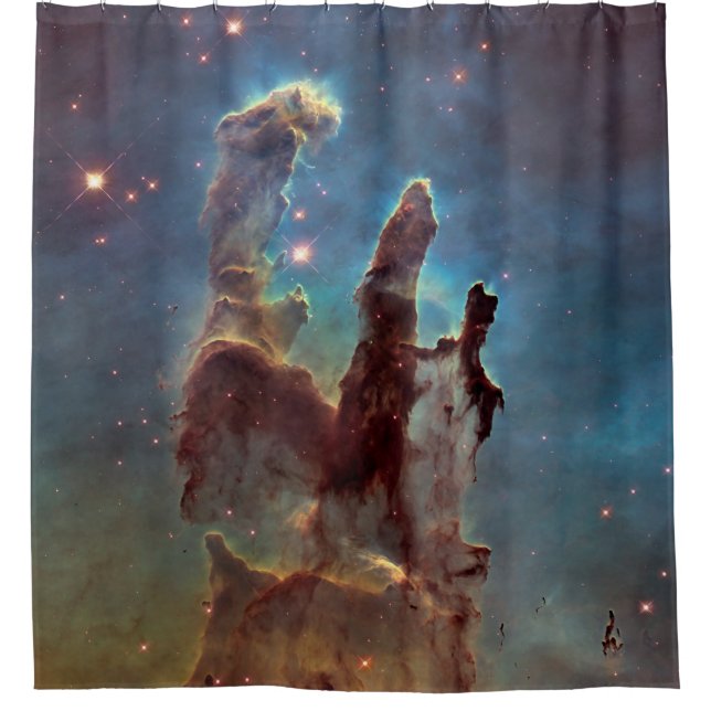 Pillars of Creation, Eagle Nebula Hubble Space Shower Curtain (Front)