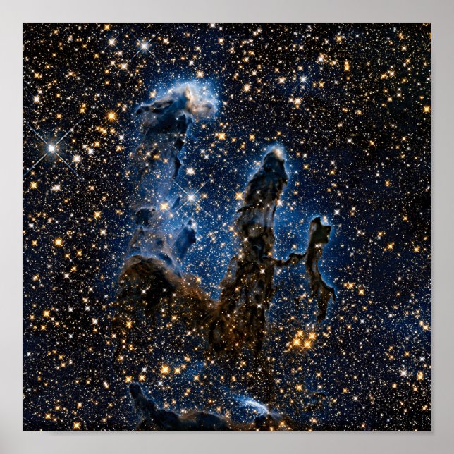 Pillars Of Creation Eagle Nebula Near Infrared Poster (Front)
