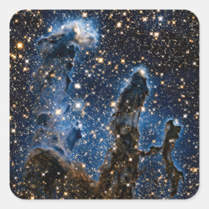 Pillars Of Creation Eagle Nebula Near Infrared Square Sticker