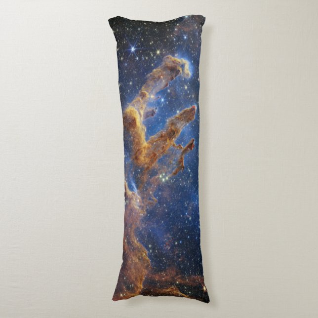 Pillars of Creation Eagle Nebula Webb Telescope Body Cushion (Front Vertical)
