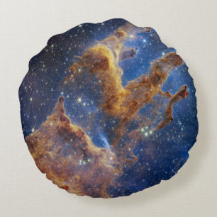 Pillars of Creation in the Eagle Nebula Round Cushion