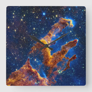 Pillars of Creation - James Webb NIRCam Astronomy Square Wall Clock