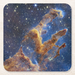 Pillars of Creation Looks Like T-Rex Square Paper Coaster