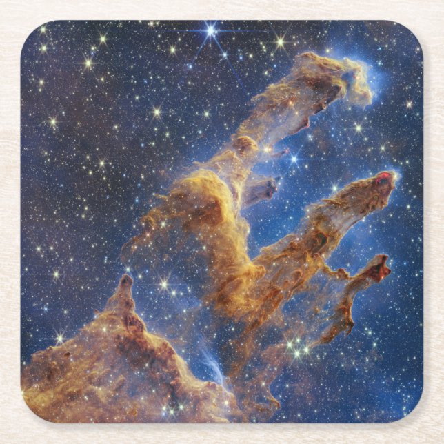 Pillars of Creation Looks Like T-Rex Square Paper Coaster (Front)