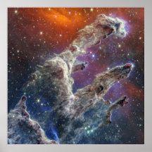 Pillars of Creation NIRCam & MIRI Composite Image