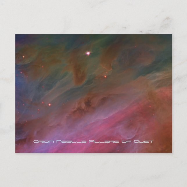 Pillars of Dust, Orion Nebula telescope image Postcard (Front)