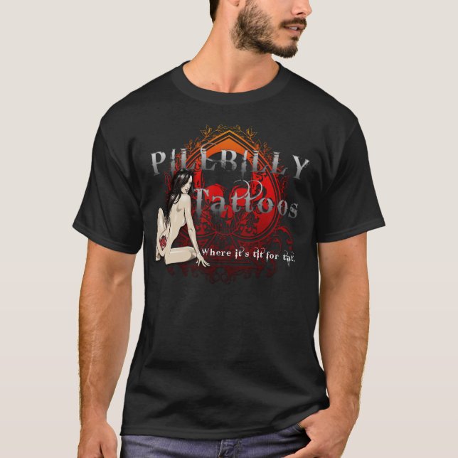 Pillbilly Brand Tattoo Black T-Shirt (Front)