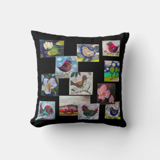 Pillon with birds and flowers cushion