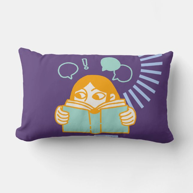 Pillow - 13" x 21" purple with illustrations (Front)
