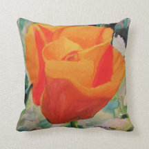 Pillow, 16x16 "California Poppy" by ALarsenArtist
