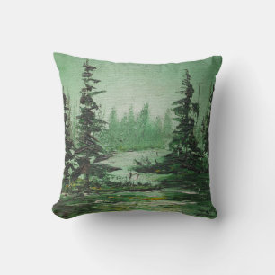 Pillow Ann Hayes Painting Green Forest