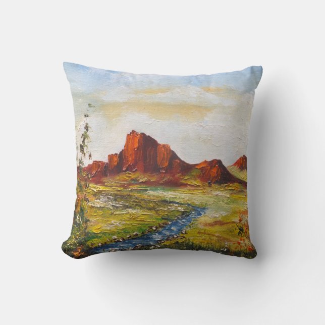 Pillow Ann Hayes Painting Red Rock Canyan (Front)