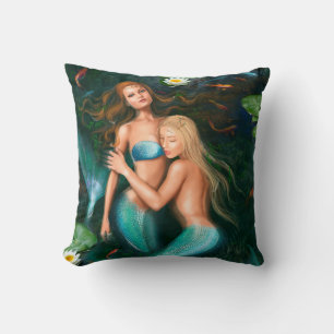 Pillow Beautiful fantasy princess mermaids