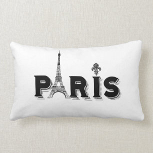 Pillow-black and white-PARIS Lumbar Cushion