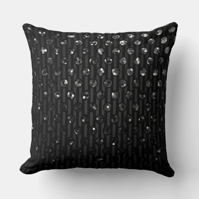 Pillow Black Sparkley Jewels (Front)