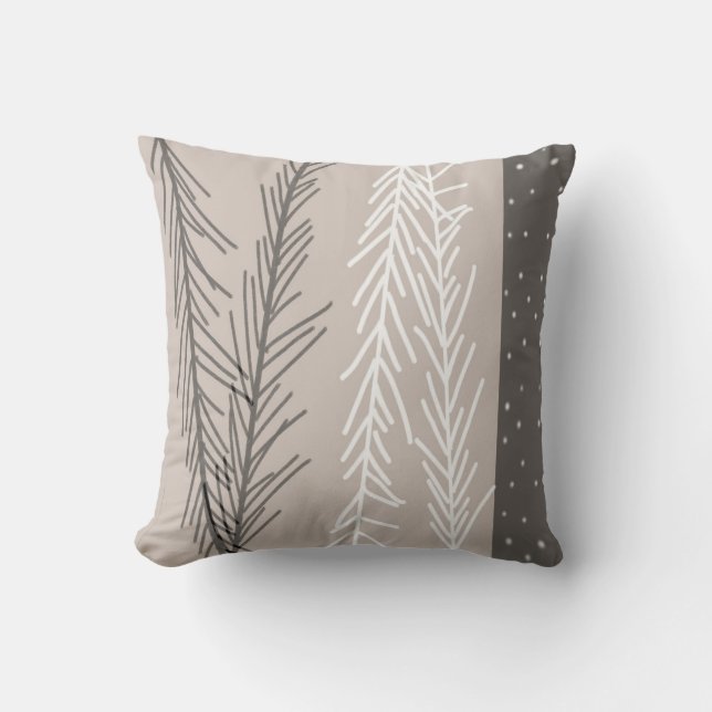 pillow black,white, grey abstract nature  art (Front)
