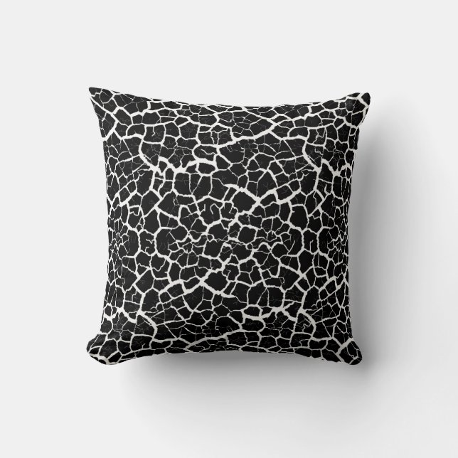 Pillow black & white in crackle style (Front)