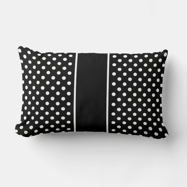 Pillow Black White Polka Dots Cushion (Front)