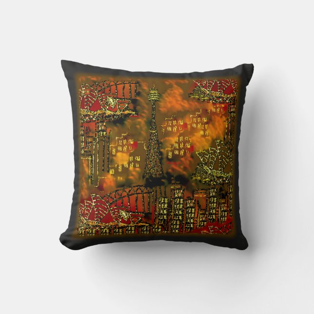 Pillow | Blazing City | Sequin Dreams Studio (Front)