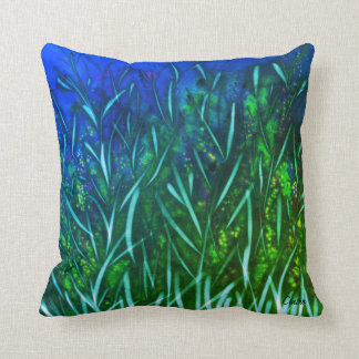 Pillow Blue and Green flowers