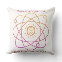 Pillow, 'Breath In-Breath Out' design, white