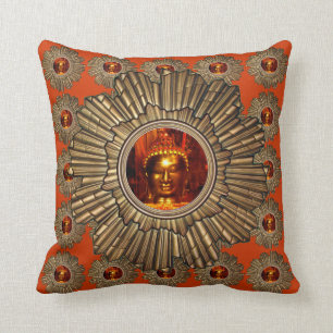 Pillow Buddha Sun God Red Orange Gold