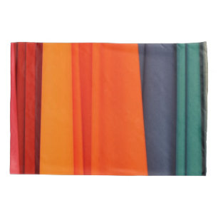 Pillow Case Blue Orange Red