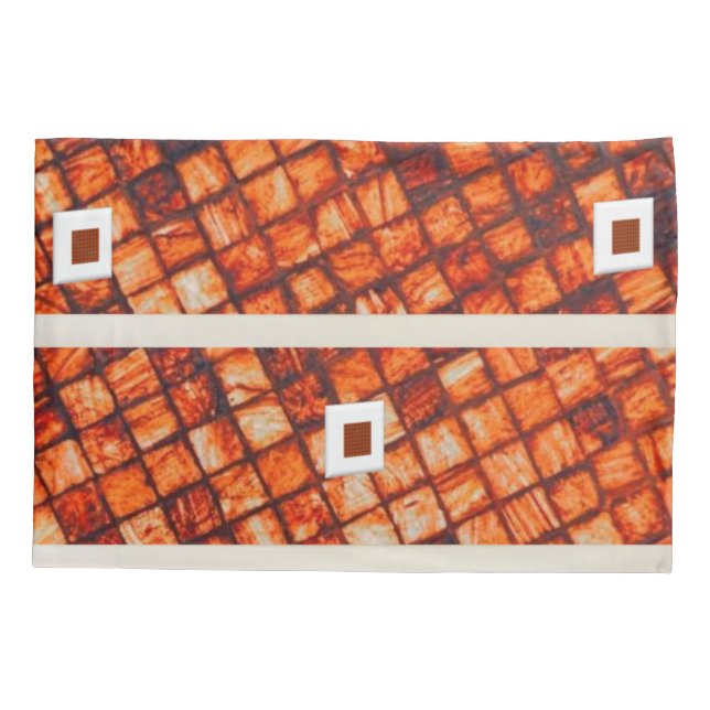 Pillow Case Brick Red Orange Abstract (Back)