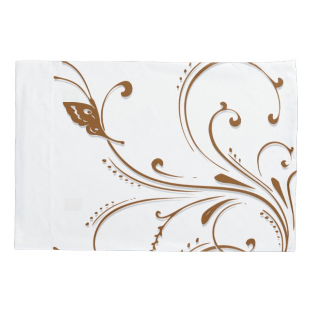 Pillow Case Brown Floral (Back)