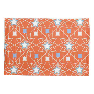 Pillow Case Orange Blue Stars