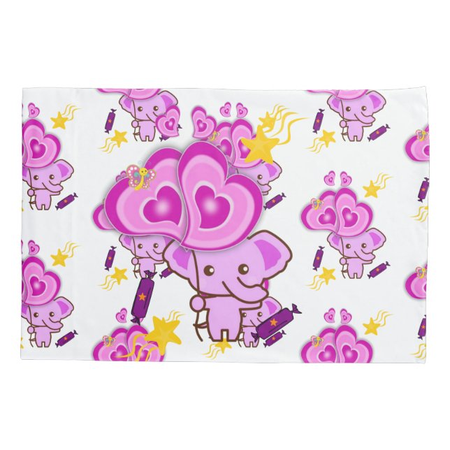 Pillow Case Purple Elephant (Back)