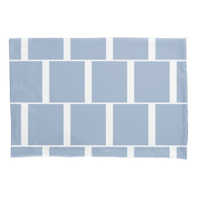 Pillow Case Square White and Blue (Front)