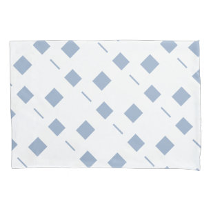Pillow Case Stripe Square White and Blue