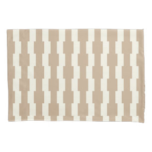 Pillow Case Stripe White and Beige