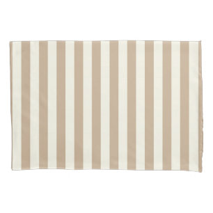 Pillow Case Stripe White and Beige