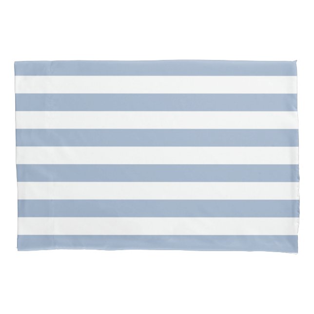 Pillow Case Stripe White and Blue (Front)