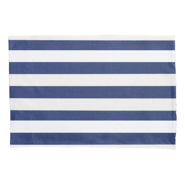 Pillow Case Stripe White and Blue (Front)