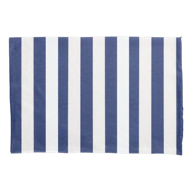 Pillow Case Stripe White and Blue (Front)